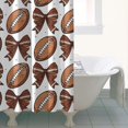 thumbnail image 4 of Brown Footballs and Bows Pattern Shower Curtain 36"x72" ,Bathroom Decorative Shower Curtains Set with 12 Hooks,Modern Waterproof Washable Shower Curtain, 4 of 6