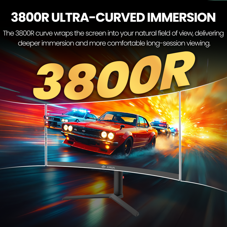 CRUA 34" Curved Ultrawide Gaming Monitor 165Hz photo 3