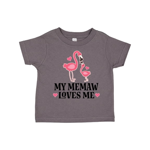 Inktastic Memaw Loves Me Girl Flamingo Girls Toddler T-Shirt