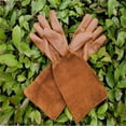 thumbnail image 6 of AUDeals Long Thorn Proof Gardening Gloves for Women and Men, Cowhide Leather Rose Pruning Gloves with Forearm Protection, Heavy Duty Gauntlet Work Gloves for Farm and Yard, 3 Sizes, 6 of 7