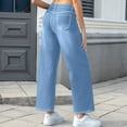 thumbnail image 7 of Stretchy Jeans Women High Waist Office Work Denim Pants Casual Straight Leg Classic Jeans with Pockets, 7 of 7