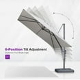 thumbnail image 5 of PURPLE LEAF 9' X 11.5' Patio Cantilever Umbrella Outdoor Offset Rectangle Umbrella with 360-degree Rotation for Deck Pool Garden, Light Grey, 5 of 17