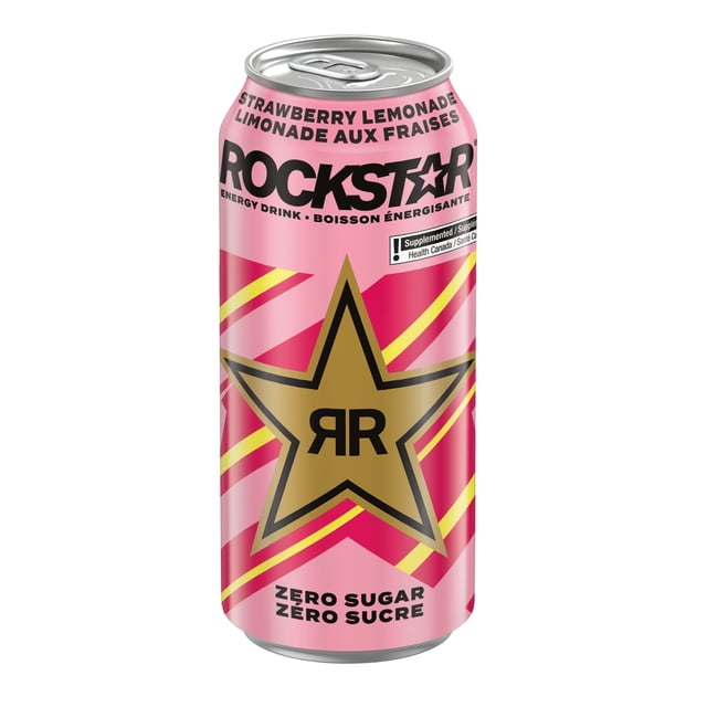 Rockstar Zero Sugar Strawberry Lemonade Energy Drink, 473 mL, Can