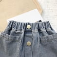 thumbnail image 5 of GiLiling Denim Skirts for Girls Mini Skirt Elastic Waist A-Line Skirt with Large Pockets and Decorative Buttons for Casual Everyday Wear (Yellow, 5-6 Years), 5 of 5