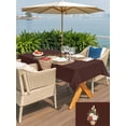 thumbnail image 5 of Outdoor Tablecloths with Umbrella Hole & Zipper, Cherry Blossoms Tablecloth Rectangle 60x84 Inch, Japanese Spring Floral Leaves Rustic Brown Waterproof Table Cloth, Patio/Pool/Picnic Table Covers, 5 of 8
