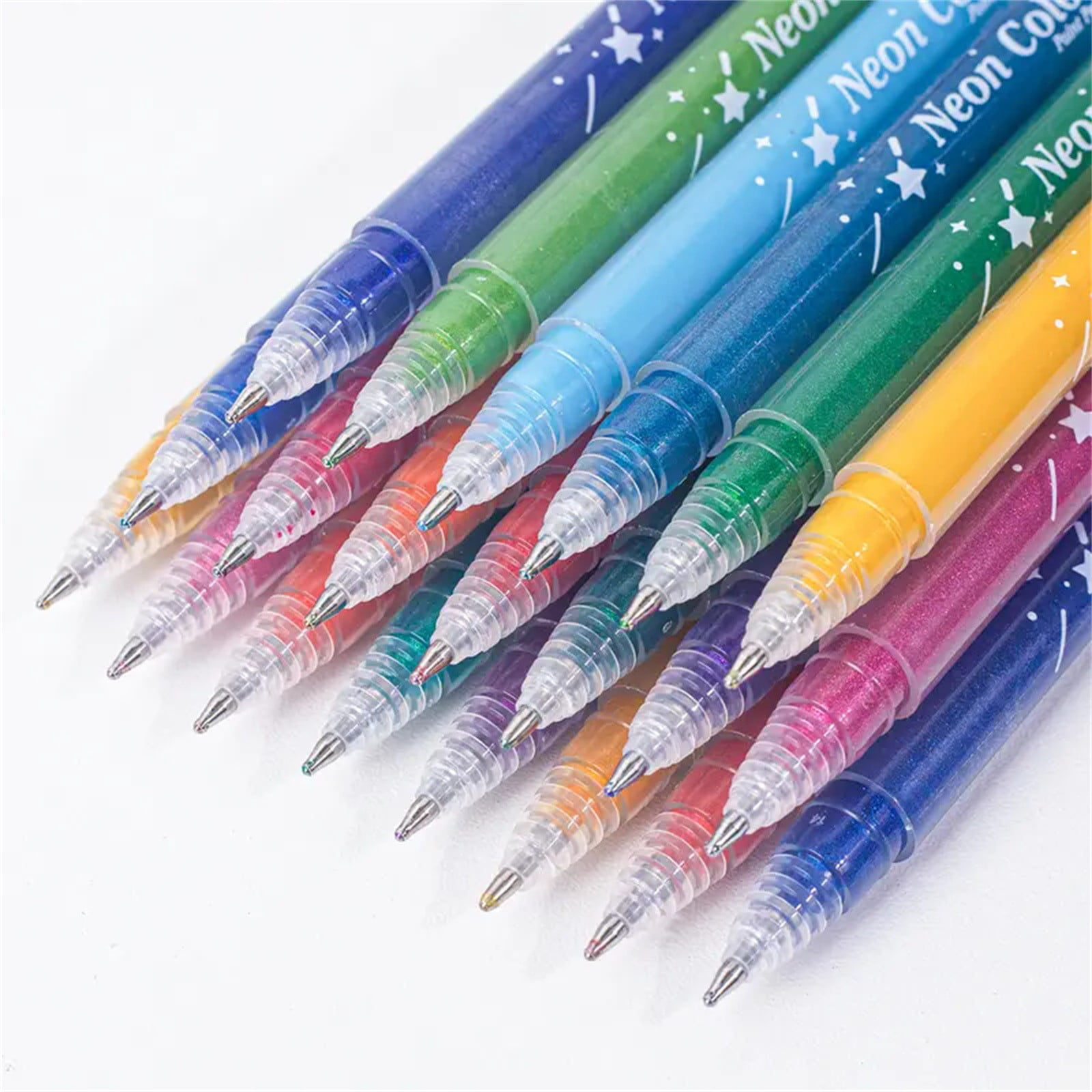 12/24/36 Colors Glitter Gel Pens with Metallic Ink Smooth Writing for Adults Coloring Art Crafts Journaling Scrapbooking 5ml Durable Gel Pens for Coloring Drawing DIY Decorations(24colors,6.9x0.6")