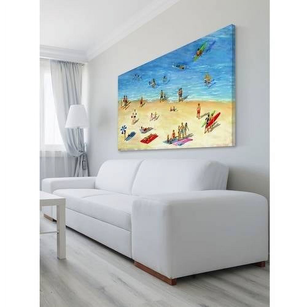 "Fun at the Beach" Painting Print on Wrapped Canvas