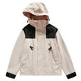 thumbnail image 1 of Timegard Jackets for Women Plus Size Hoodies Color Block Windbreaker Coat Active Hiking Outdoor Fall Winter, 1 of 2