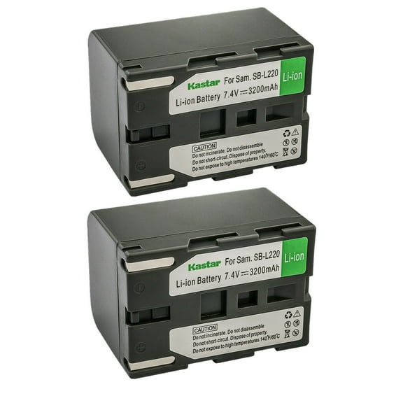 Kastar 2-Pack SB-L220 Battery Replacement for Samsung VP-D5000 VP-D5000(i) VP-D5000i, VP-D530, VP-D55, VP-D590 VP-D590i, VP-D60, VP-D6040, VP-D6050 VP-D6050i, VP-D63, VP-D65, VP-D69 Camcorder