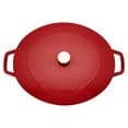 thumbnail image 3 of Staub Cast Iron 6.25-qt Shallow Oval Dutch Oven - Cherry, 3 of 6