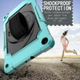 thumbnail image 5 of Dteck Shoulder Strap Case for Samsung Galaxy Tab A 10.1" SM-T510 T515 (2019 Released) 10.1-inch,Shockproof Armor Rubber Hybrid 3-Layer Design Hand Strap Cover without Screen Protector,Black+Aqua, 5 of 6