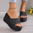 thumbnail image 5 of Women Fashion Sandals Wedges Sandals Platform Casual Summer High Heels Open Toe Espadrilles Sandal Slip on Shoes Women Dressy Platform Heel Arch Support Slip Sandals, 5 of 8