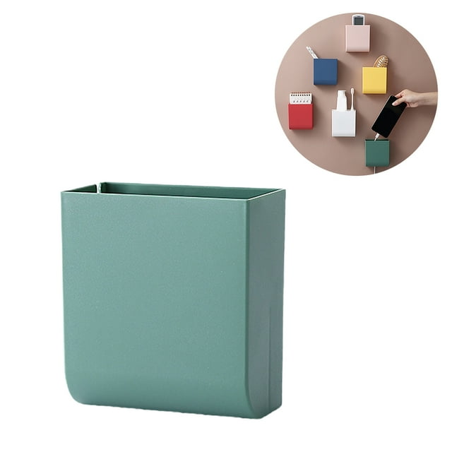 Caja de almacenamiento para mandos a distancia, soporte para teléfono móvil montado en la pared, estante práctico multifuncional para artículos diversos