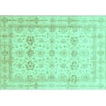 thumbnail image 1 of Ahgly Company Indoor Rectangle Oriental Turquoise Blue Traditional Area Rugs, 7' x 9', 1 of 4