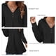 thumbnail image 5 of Sudadera con capucha para mujer, suave, cómoda, informal, holgada, con cuello en V, con capucha, manga larga, camiseta superior, 5 of 6