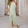 thumbnail image 2 of Sentmoon Work Dress Summer 2026 Soft and Comfortable Solid Color Spring Dresses Ruffle Chiffon Stretchy Regular Fit Beach Essentials for Women for Lounge and Relax Green L, 2 of 9