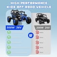 thumbnail image 6 of 36V Electric Ride On Car for Big Kids, 2 Seater 36V Powered Electric Ride on Toy with Rear Wheel Spring Suspension, Bluetooth, Music, Max 8.7 MPH, Kids Electric Vehicle for Boys Girls Ages 6+, Blue, 6 of 8