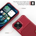thumbnail image 6 of Dteck Case for iPhone 14 6.1-inch,Magnetic Leather Card Slots Wallet Case Shockproof Rubber Flip Durable Cover,Red, 6 of 7