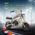 thumbnail image 6 of HOVERHEART 49cc Kids Gas Dirt Bike, 2-Stroke Gas Powered Mini Chopper Bike for Teens&Adults,Disc Brakes, 20MPH,Sand, 6 of 8