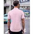 thumbnail image 4 of COOFANDY Men's Short Sleeve Button Down Shirts Wrinkle Free Casual Polka Dot Print Dress Shirt with Pocket, 4 of 6