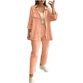 thumbnail image 2 of Wycnly Womens Lounge Sets Casual Button Down Shirts and Pants 2 Piece Outfits Fall Winter Loose Loungewear Pajama with Pockets under $5, 2 of 5