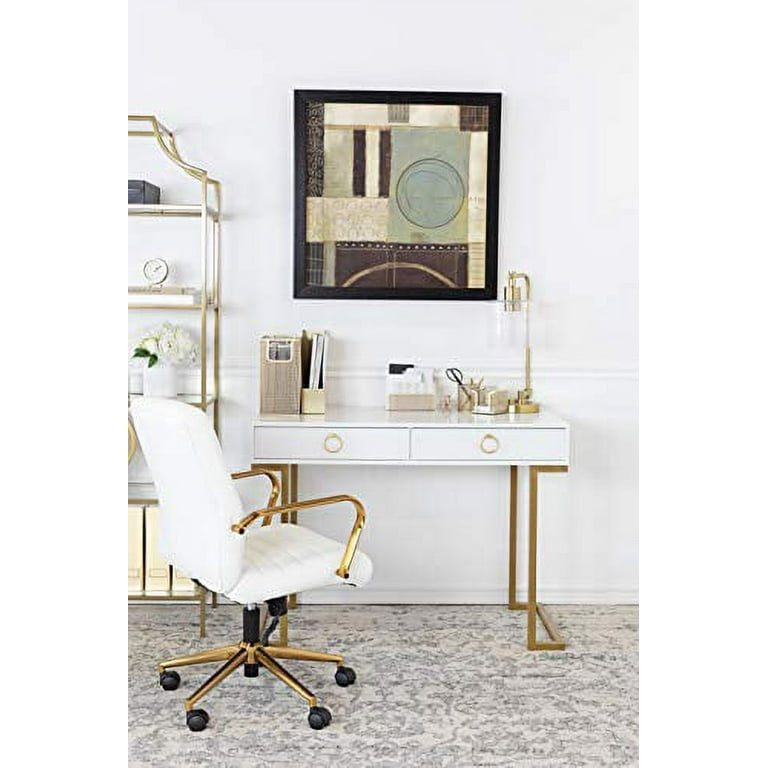 Blu Monaco Gold 5 Piece Cute Desk Organizer Set - Cute Office Desk  Accessories