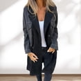 thumbnail image 3 of BAETEUY Women Spring Fall Coat - Denim Jacket Overcoat Patchwork Double-breasted Mid Length Coat, 3 of 8