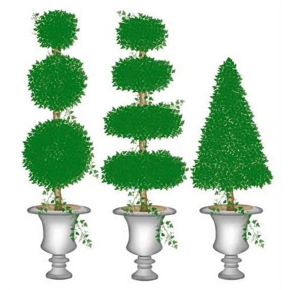 Three Small Topiaries Wall Stencils SKU #2582 by Designer Stencils