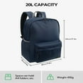 thumbnail image 4 of WATERFLY Unisex Student 20L Small Durable Travel Hiking Nylon Backpacks Daypack,Dark Blue, 4 of 8