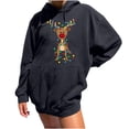 thumbnail image 1 of Sudaderas Con Capucha Navideñas Para Mujer, Manga Larga Suelta, Estampado Retro Con Mangas Caídas en Los Hombros, Tops Odeerbi ODB202736, 1 of 8