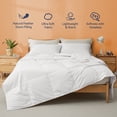 thumbnail image 3 of Peace Nest Lightweight White Goose Down Feather Comforter with Cotton Cover, Solid Pattern, Washable, Queen Size, 3 of 3