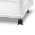 thumbnail image 6 of Sterilite Wide 3 Drawer Storage Cart, Plastic Rolling Organizer, White Frame, 2 Pack, 6 of 7