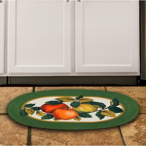 Achim Braided Waterproof Kitchen Rug, Apple Orchard