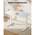 thumbnail image 7 of One Piece Glass Top Standing Desk with Drawer and Charging Ports, 55" x 24" Electric Height Adjustable Desk, Sit Stand up for Home Office, White, 7 of 7