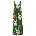 thumbnail image 5 of Fgvctg Easter Womens Jumpsuit Wide Leg Pant Easter Eggs Spaghetti Straps Dressy Bunny Print Jumpsuit Sleeveless Bib Overalls Spring Romper Clothes With Pockets Dark Green L, 5 of 5