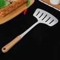 thumbnail image 1 of Utensilios de cocina de acero inoxidable, 3 piezas, mango alargado con clip para troncos, práctico colador tipo zapatilla para sopa, pala para pescado pastel, 1 of 5