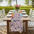thumbnail image 4 of Table Runners 72 Inches Long Dress Scarves, Pink Flowers Farmhouse Kitchen/Dining Table Runner, Coffee Tablerunners, Spring Floral Purple Butterflies Farmhouse 18x72 Inch, 4 of 9