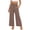 Coffee*, variant on Women's Pants Wide Leg High Waisted Ankle Length Solid Color Summer Flowy Casual Palazzo Sweatpants with Pocket Vacation Playful Trousers