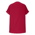 thumbnail image 7 of Ladies Tops And Blouses Plus Size V-Neck Short Sleeve Solid Color Button-up Pleated Front Going Out Tops for Women Spring Casual Basic Shirt Vacation Fashion Outfit Clothes, 7 of 7