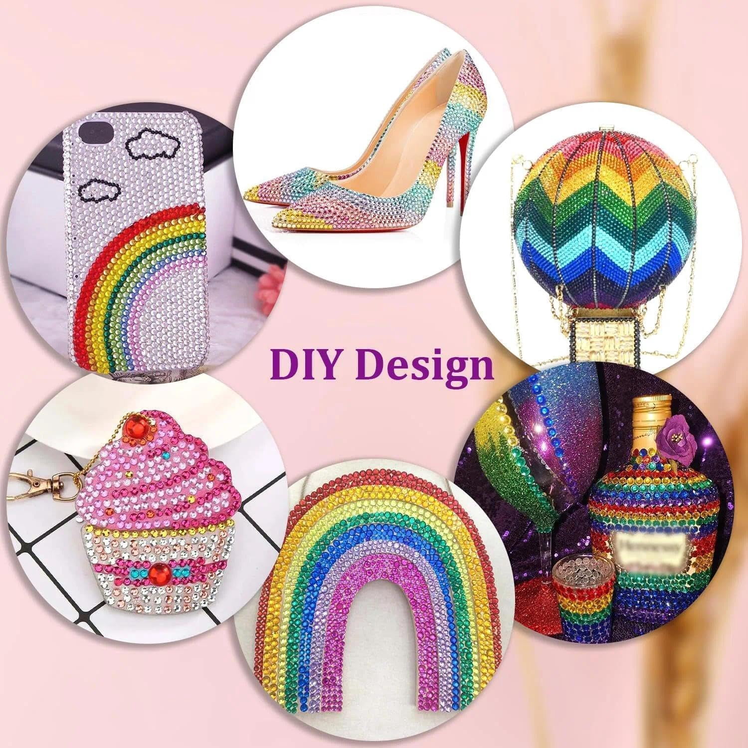 Bedazzling Kit 3mm Flatback Rhinestones, 40 Colors Jelly Resin Gems with B7000 Jewelry Glue for Nail Art Shoes Crafts DIY