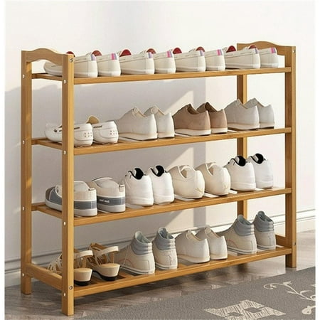 Condition photo showing Good Condition for also go bamboo shoe rack 4 tier shoe organizer for closet entryway shoe shelf shoe cabinet free standing shoe racks for indoor home natural 4 tier wood shoe shelf unit 26.77 l x 9.84 wx 28.74 h