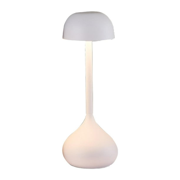 Lámpara de mesa, lámpara de escritorio de metal, luz de noche recargable por USB, lámpara de noche para exteriores, restaurante, patio, comedor, sala Blanco