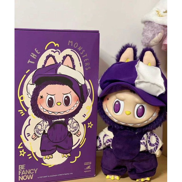 Muñeca de juguete de vinilo de Milán Labubu Be Fancy en stock, edición limitada, ahora Semana de la moda, púrpura, Labuba, 40cm