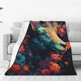 thumbnail image 1 of Balery Colorful Flower Goat Manta de Felpa Suave y Acogedora – Cobija de Franela Aterciopelada para Cama, Lavable y Cálida para Sofá, Mascotas, Transpirable-80"x60", 1 of 7