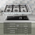 thumbnail image 3 of Costway 36 Inches Gas Cooktop Stainless Steel Built-in Stovetop with 6 Sealed Burners, 3 of 10