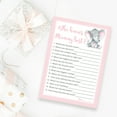 thumbnail image 3 of PINK ELEPHANT Baby Shower Games Who Knows Mommy Best - Pack of 25 - GIRL Baby Shower Game, New Parent Couples Coed Funny Guessing Game Shower Activity, Questions Mom-to-be Polka Dot SKU G500-WKM, 3 of 7