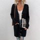 thumbnail image 1 of Suéter tipo cárdigan de otoño e invierno para mujer Chaqueta tipo cárdigan informal de un solo pecho y larga a la moda para mujer, 1 of 4