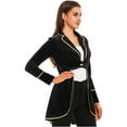 thumbnail image 2 of TiaoBug Women's Velvet Tailcoat Circus Ringmaster Costume Swallow-Tailed Blazer Jacket Coat, 2 of 7