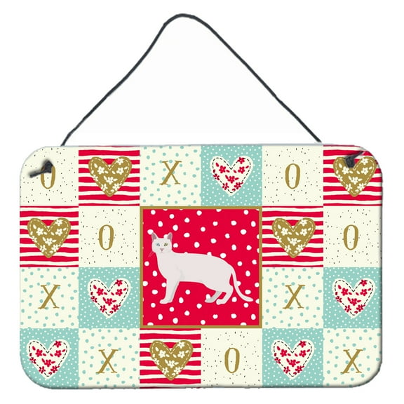 Carolines Treasures CK5628DS812 Khao Manee 1 Cat Love Wall or Door Hanging Prints 8x12 multicolor