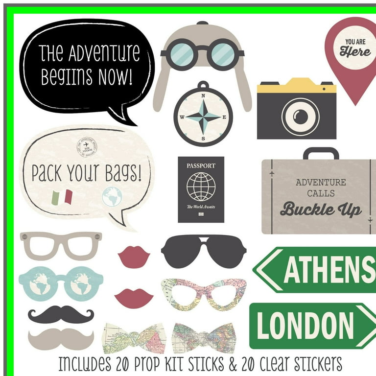 Travel photo booth props discount